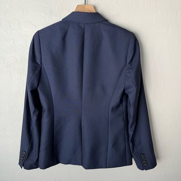 J. Crew 1035 VITALE BARBERIS CANONICO Wool Blend Blazer Navy Blue Size 6 - Picture 3 of 8